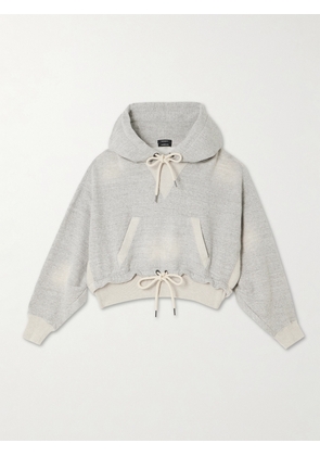 R13 - Tie-detailed Cotton-jersey Hoodie - Gray - xx small,x small,small,medium,large
