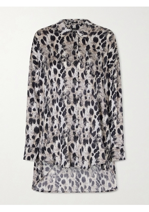R13 - Asymmetric Oversized Printed Silk-charmeuse Shirt - Black - xx small,x small,small,medium,large