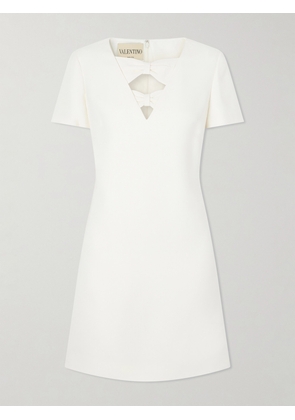 Valentino Garavani - Bow-detailed Wool And Silk-blend Crepe Mini Dress - White - IT36,IT38,IT40,IT42,IT44,IT46,IT48