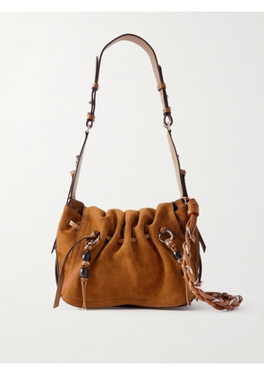 Isabel Marant - Bolton Tasseled Leather-trimmed Suede Shoulder Bag - Brown - One size