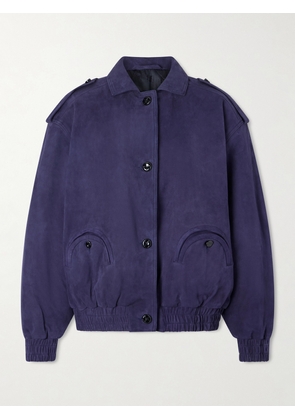 BLAZÉ Milano - Viva Charlie Padded Suede Bomber Jacket - Blue - 00,0,1,2,3,4