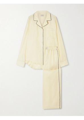 Comme Si - Piped Silk-twill Pajama Set - Yellow - x small,small,medium,large,x large