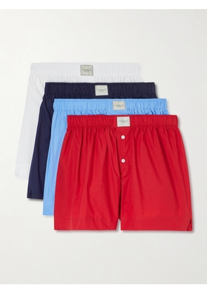 Comme Si - Quartetto Set Of Four Cotton-poplin Shorts - Multi - x small,small,medium,large,x large