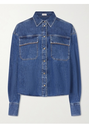 Brunello Cucinelli - Bead-embellished Denim Shirt - Blue - xx small,x small,small,medium,large,x large