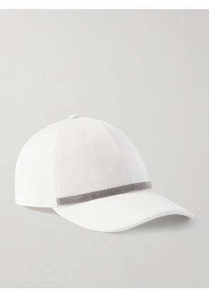 Brunello Cucinelli - Bead-embellished Cotton-blennd Twill Baseball Cap - White - XS,S,M,L