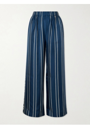 Eres - Oolong Striped Silk-voile Straight-leg Pants - Blue - FR 36,FR 38,FR 40,FR 42,FR 44