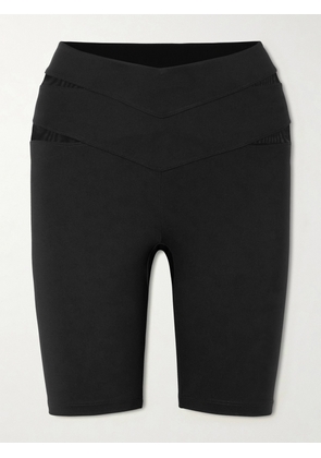 Eres - Lonsbrough Tulle-paneled Stretch-jersey Shorts - Black - x small,small,medium,large,x large
