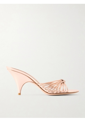 Gianvito Rossi - 70 Knotted Metallic Leather Sandals - Rose gold - IT35,IT36,IT36.5,IT37,IT37.5,IT38,IT38.5,IT39,IT39.5,IT40,IT40.5,IT41,IT41.5,IT42