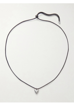 Jennifer Fisher - Puffy Heart Silver-plated And Leather Choker - Gray - One size