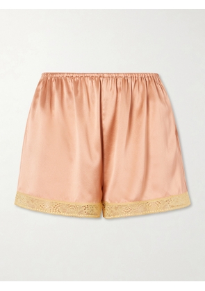 Eres - Pretty Lace-trimmed Silk-satin Shorts - Pink - FR 36,FR 38,FR 40,FR 42,FR 44