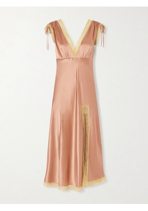 Eres - Sophistiquée Lace-trimmed Silk-satin Nightdress - Pink - FR 36,FR 38,FR 40,FR 42,FR 44