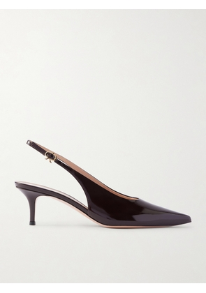 Gianvito Rossi - Robbie 55 Polished-leather Slingback Pumps - Burgundy - IT36,IT36.5,IT37,IT37.5,IT38,IT38.5,IT39,IT39.5,IT40.5,IT41,IT41.5,IT42