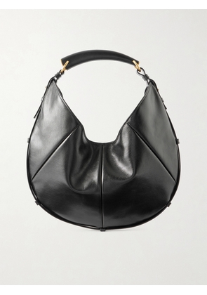 SAINT LAURENT - Mombasa Paneled Leather Shoulder Bag - Black - One size