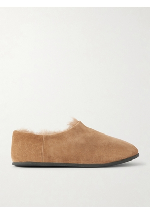 CHRISTEN - Big Bootie Shearling-lined Suede Slippers - Neutrals - IT36,IT37,IT38,IT39,IT40,IT41