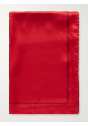 SAINT LAURENT - Cassandre Printed Silk-satin Scarf - Red - One size