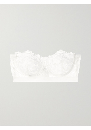 ELSE - Petunia Stretch-mesh And Corded Lace Underwired Strapless Balconette Bra - Ivory - 34A,36A,32B,34B,36B,32C,34C,36C,32D,36D