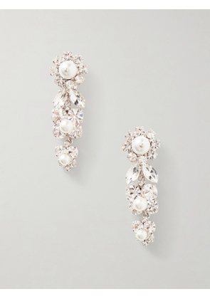 Simone Rocha - Daisy Cluster Silver-tone, Crystal And Faux Pearl Earrings - One size