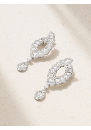 David Morris - Mandorla 18-karat White Gold Diamond Hoop Earrings - One size