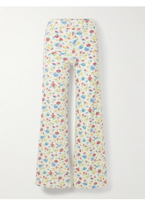 Mother - Hustler Roller Patch Pocket Floral-print High-rise Bootcut Jeans - Multi - 24,25,26,27,28,29,30,31,32