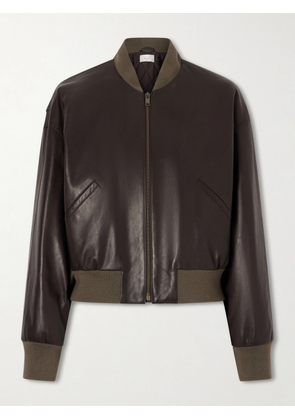 The Row - Morisel Leather Down Bomber Jacket - Brown - US0