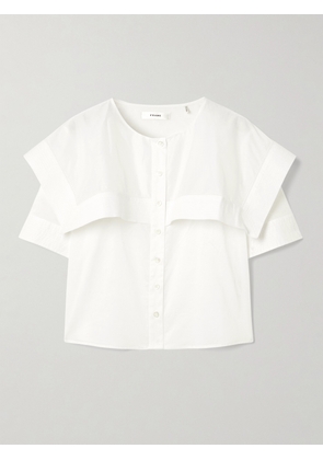 FRAME - Cape-effect Cotton Shirt - White - x small,small,medium,large,x large