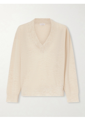 Brunello Cucinelli - Knitted Sweater - Cream - xx small,x small,small,medium,large,x large,xx large
