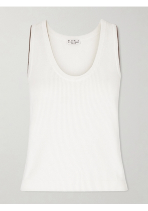 Brunello Cucinelli - Ribbed Cotton Tank - White - xx small,x small,small,medium,large,x large