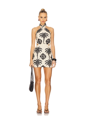 Johanna Ortiz Pintaderas Mini Dress in Black,White. Size 2. Also in 6, 10.