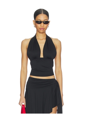 LIONESS Safari Halter Top in Black. Size S. Also in XXS, XS, M, L, XL.