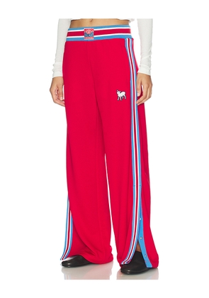 MOTHER The Sport Rib Personal Best Sneak Pants in Red. Size XS. Also in L, M, S, XL.