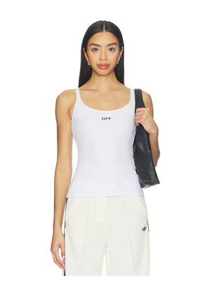 OFF-WHITE Off Stamp Rib Tank Top in White. Size 36. Also in 38, 40, 42.