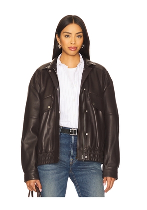 Rag & Bone Aria Leather Bomber in Brown. Size S. Also in L.