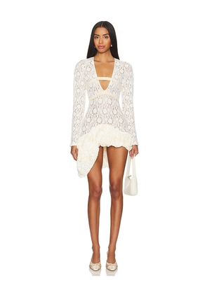 Yuhan Wang Draped Lace Dress in Ivory. Size M. Also in L.