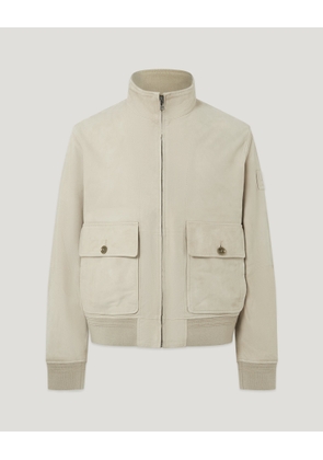 Belstaff Seaway Jacket Men's Flyweight Suede Dark Sand Size 2XL