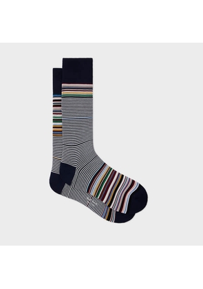 Paul Smith Navy 'Signature Stripe' Odd Socks Blue