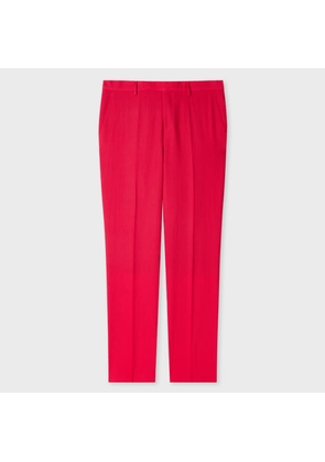 Paul Smith Tapered-Fit Fuchsia Linen Trousers Pink