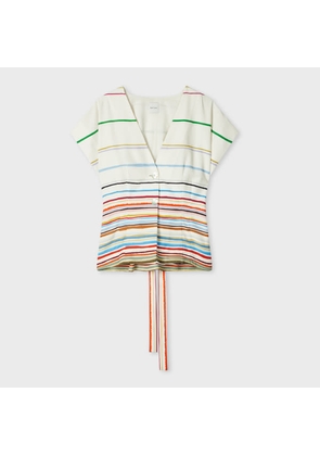 Paul Smith Women's 'Painted Signature Stripe' Short Sleeve Top Multicolour