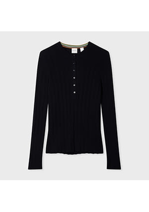 Paul Smith Women's Navy Cable Knit Long-Sleeve Top Blue