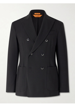 Barena - Double-Breasted Virgin Wool Suit Jacket - Men - Black - IT 46