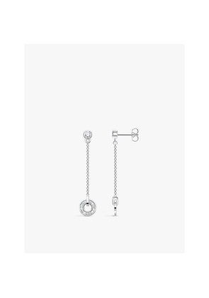 Womens Thomas Sabo Rounded-Pendant 925 Sterling-Silver and Cubic Zirconia Drop Earrings