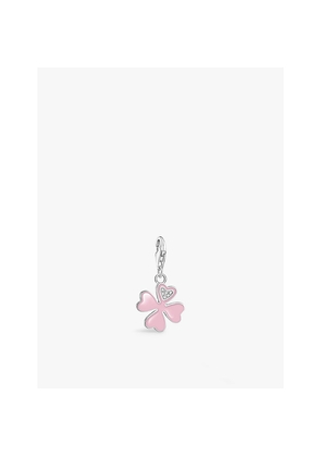 Womens Thomas Sabo Four Leaf Clover 925 Sterling-Silver, Enamel and Zirconia Charm