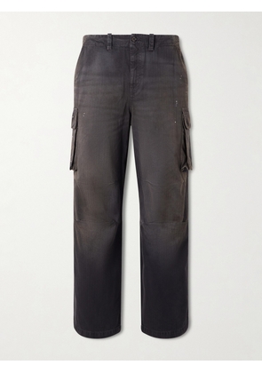 Our Legacy - Mount Straight-Leg Paint-Splattered Herringbone Cotton-Canvas Cargo Trousers - Men - Black - IT 44
