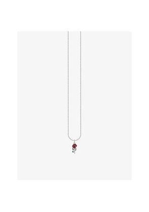 Womens Thomas Sabo Red Rose Blackened Sterling-Silver and Enamel Pendant Necklace