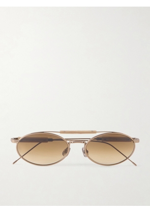 Brunello Cucinelli - Round-Frame Gold-Tone Sunglasses - Men - Brown