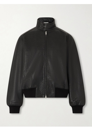 Studio Nicholson - Over Full-Grain Leather Harrington Jacket - Men - Black - S