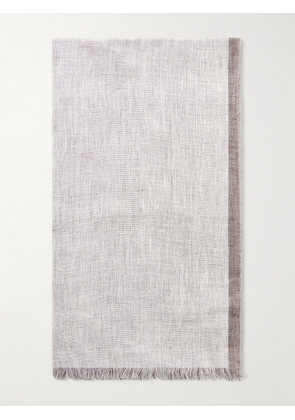 Brunello Cucinelli - Fringed Linen Scarf - Men - Brown