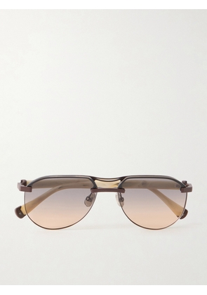Brunello Cucinelli - Carlito Aviator-Style Acetate and Metal Sunglasses - Men - Gold
