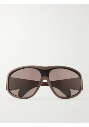 Moncler - Thyra Oversized Oval-Frame Acetate Sunglasses - Men - Brown
