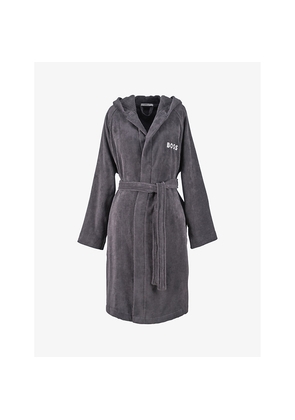 Womens Boss Logo-Embroidered Cotton-Terry Kimono Dressing Gown