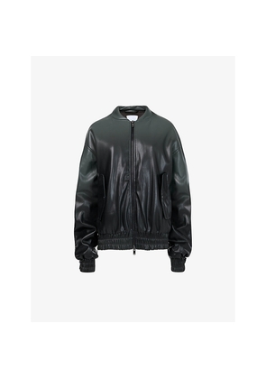 Womens Leem Ombré Relaxed-Fit Faux-Leather Bomber Jacket